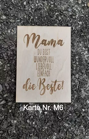 Holzkarte Mama die Beste